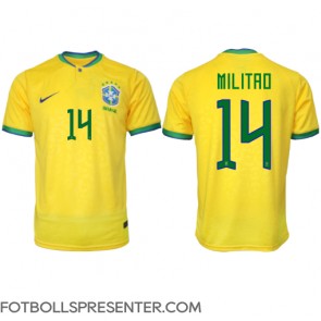 Brasilien Eder Militao #14 Hemma Matchtröja VM 2022 Kortärmad